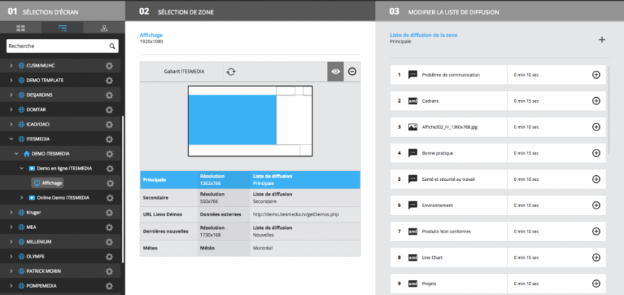 ITESLIVE logiciel interface