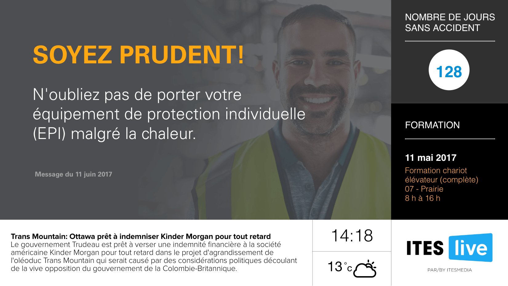 affichage numérique en entreprise manufacturière