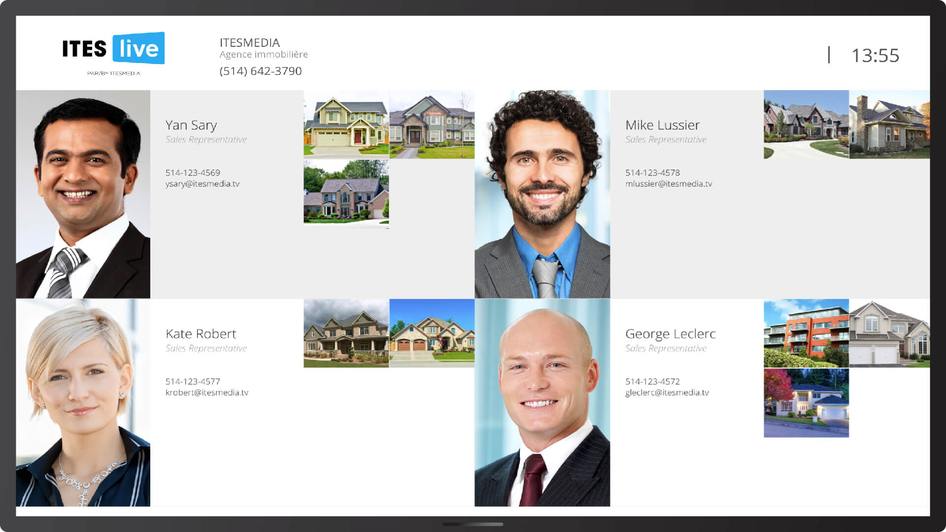 immobilier 4 agents affichage numérique